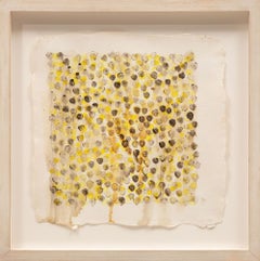 Untitled: Black, Brown and Yellow (Framed Late 20th Century Abstract Painting)