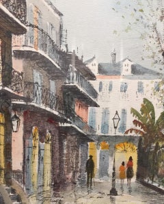 Pirate's Alley (Framed Mid-20th Century New Orleans Watercolor Painting)