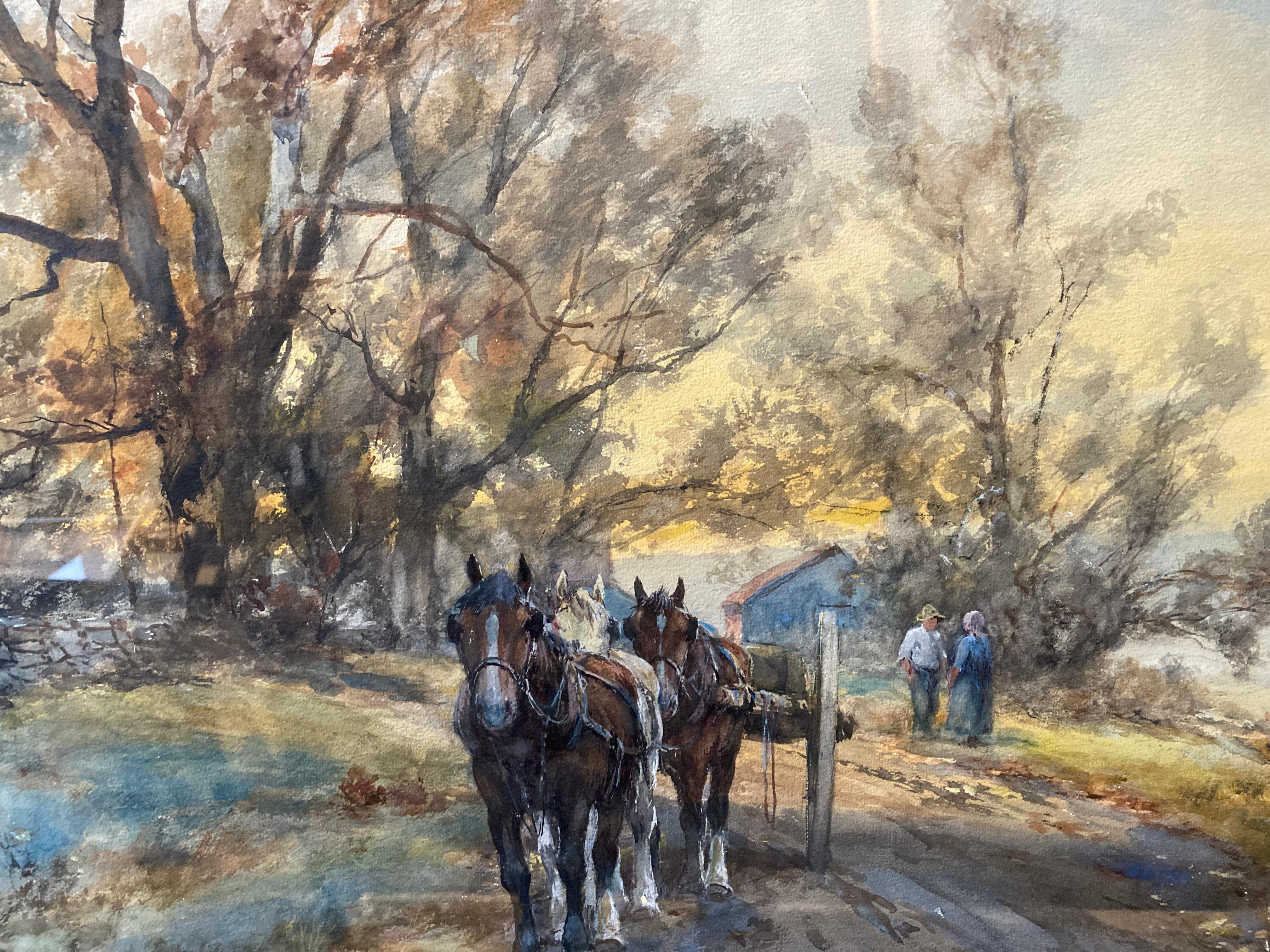 Cobb's Creek (Large Signed Original Watercolor, c. 1905, Penns. Academy) - Art by Frank English