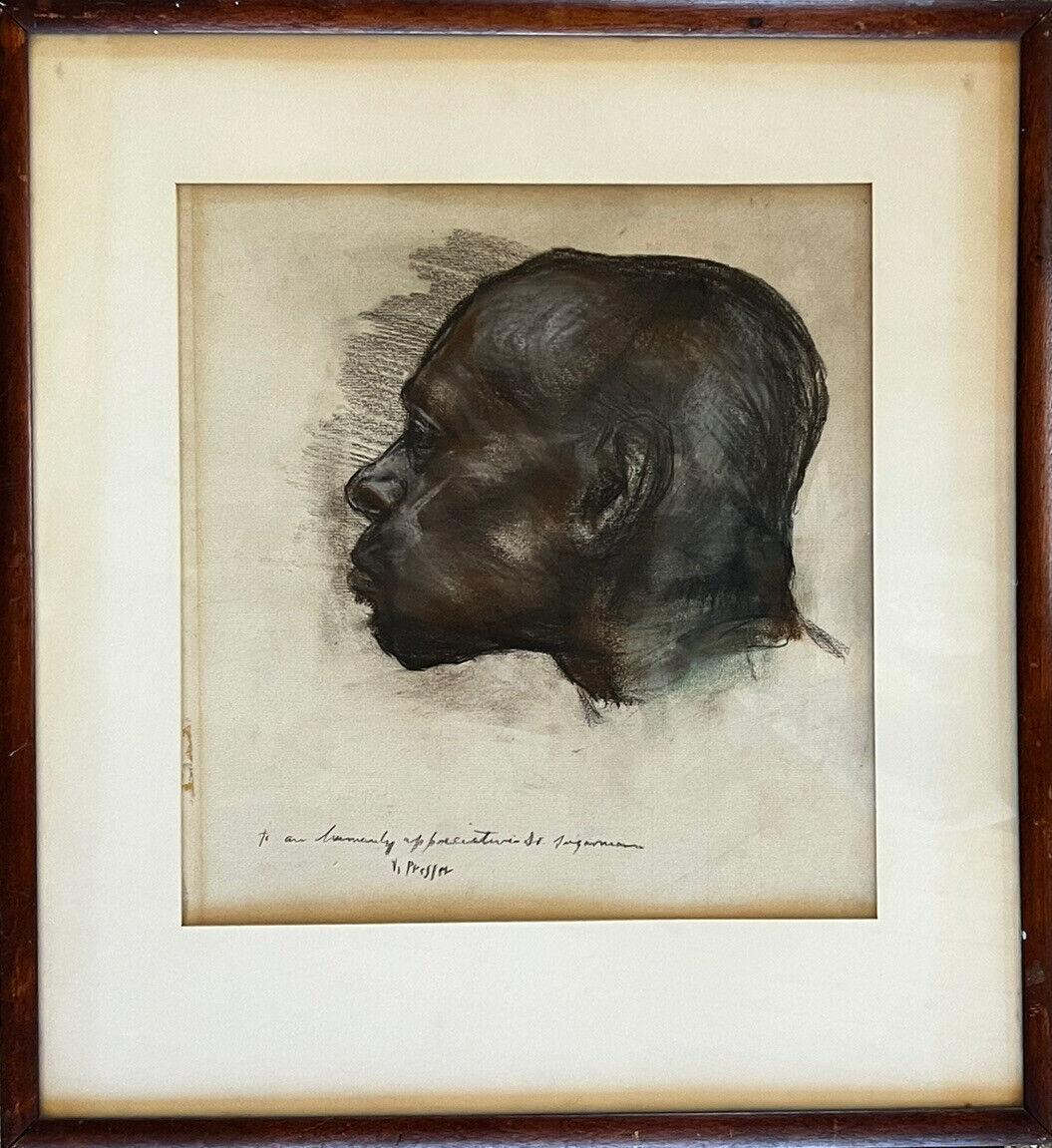 Josef Presser Portrait - Head of a Man (Artist in Met, Whitney, Uffizi, Art Inst. of Chicago, etc.)