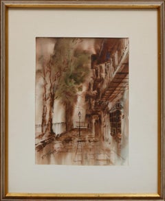 Retro Pirate's Alley, New Orleans (Original Watercolor by Robert Rucker)