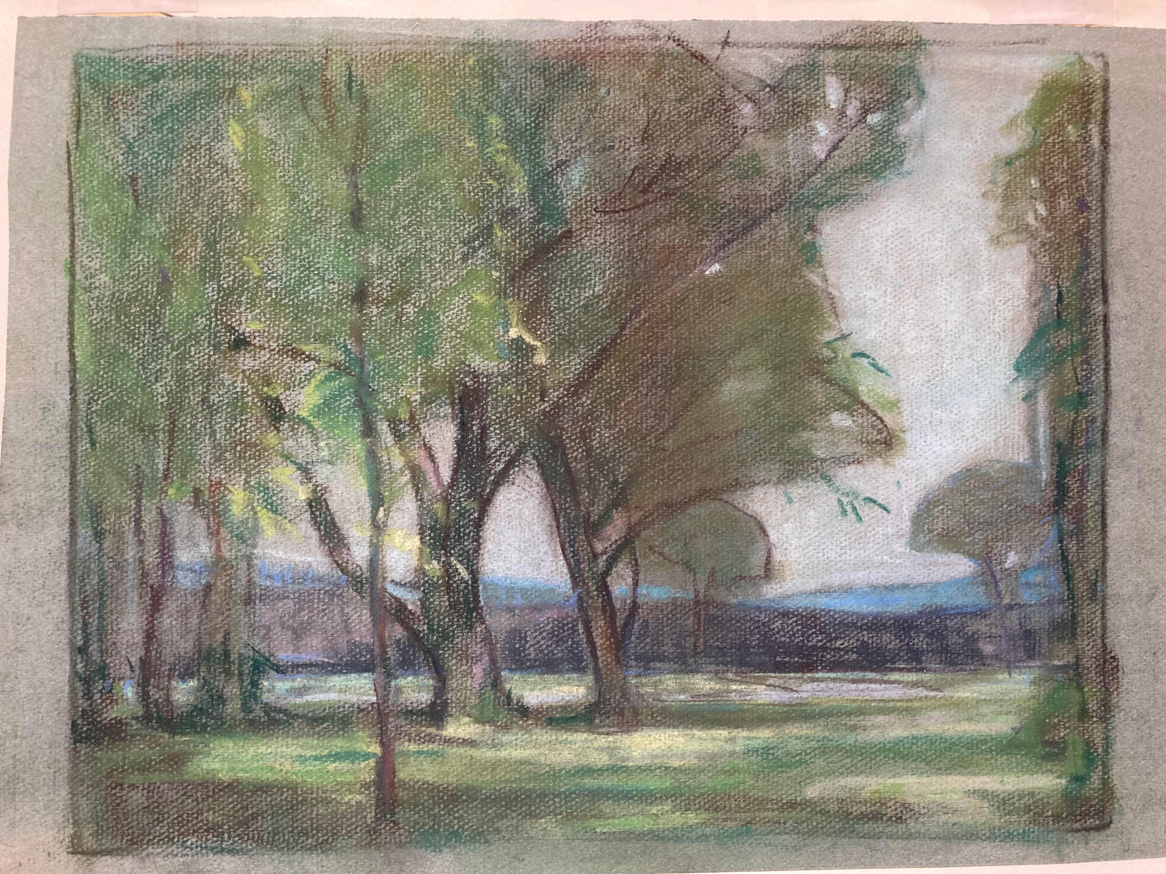 Árboles en un paisaje (Nueva Orleans, Southern States Art League, WPA, n. 1905) en venta 1