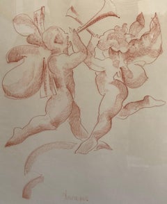 George Dureau (Nueva Orleans) "Dos ángeles", grande, finamente enmarcado