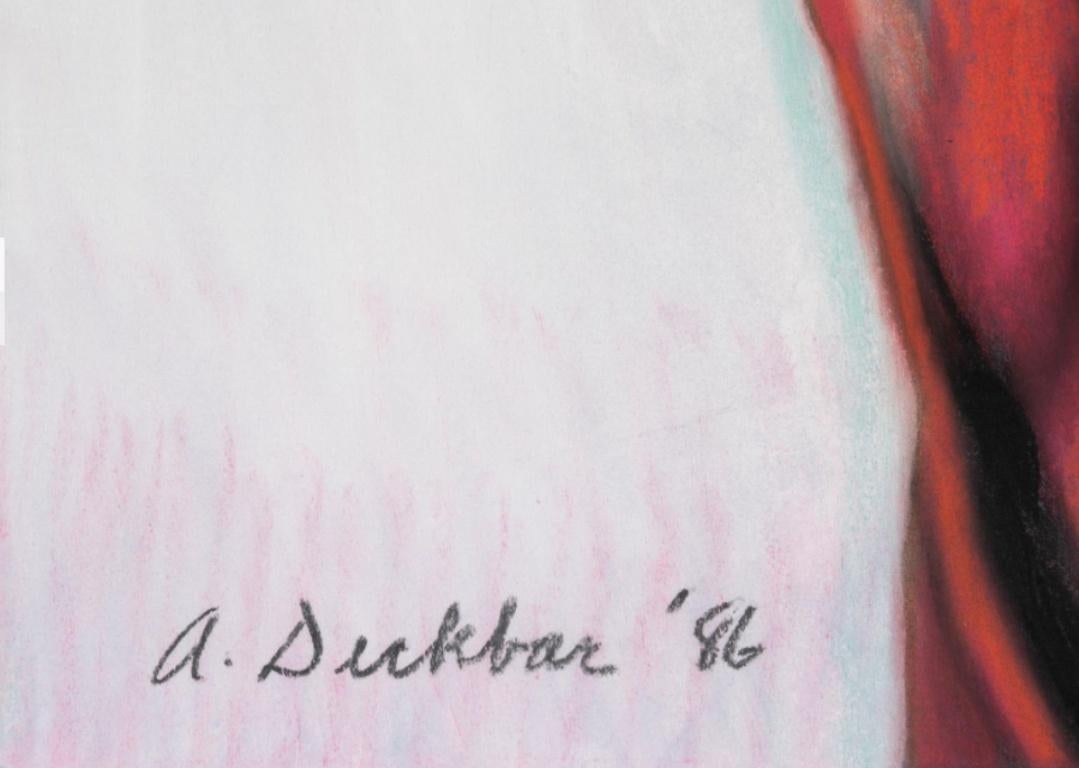 Ein sehr großes, erstaunliches Pastell einer schönen Frau in einem Schleier, z. B. in der renommierten Galerie Arthur Roger in der Julia Street in New Orleans, die in der Vergangenheit Werke von Adrian Deckbar ausgestellt hat (sie stellt jetzt bei