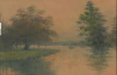 Alexander Drysdale, "Louisiana Bayou Scene" - Framed Antique Landscape Painting