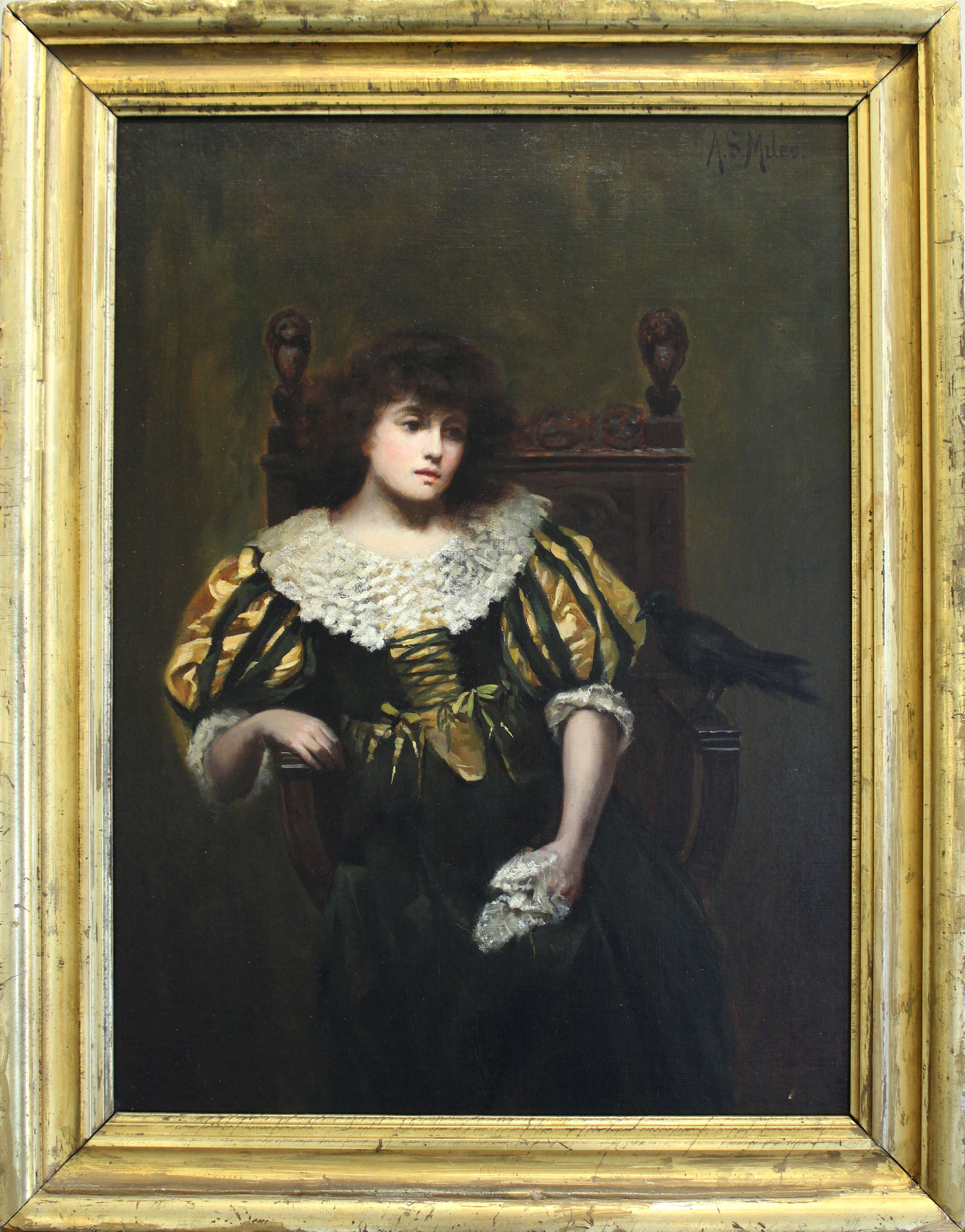 Seated Woman - Painting by A. S. Miles