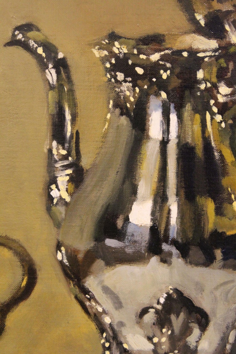 Gregory Hull Very Large Still Life with Sterling For Sale at 1stDibs