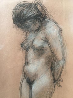 Charles Richards (New Orleans), "Standing Nude" - Framed 1900s Woman Portrait