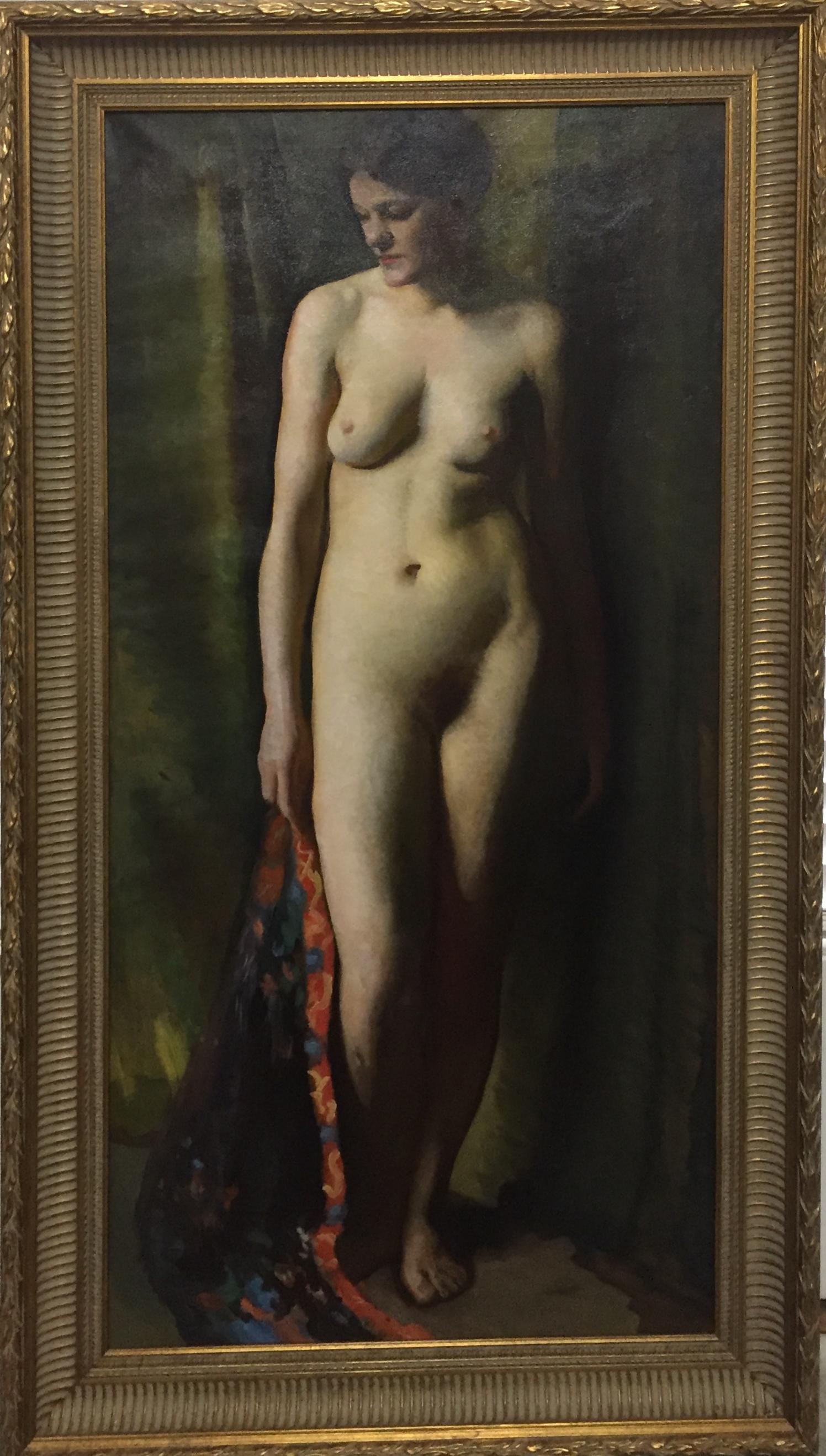 „Großer stehender Akt“ – Cordelia Brooks, Harvard-Schule von 1889, Pariser Salon (Realismus), Painting, von Cornelia Loring Brooks