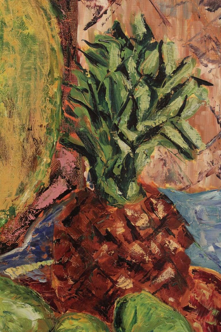 still-life pineapples and pears