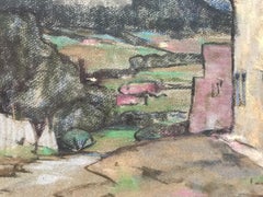 Louis Reynaud „“ Bauernhaus in Landschaft“ – Pastelllandschaft des 20. Jahrhunderts