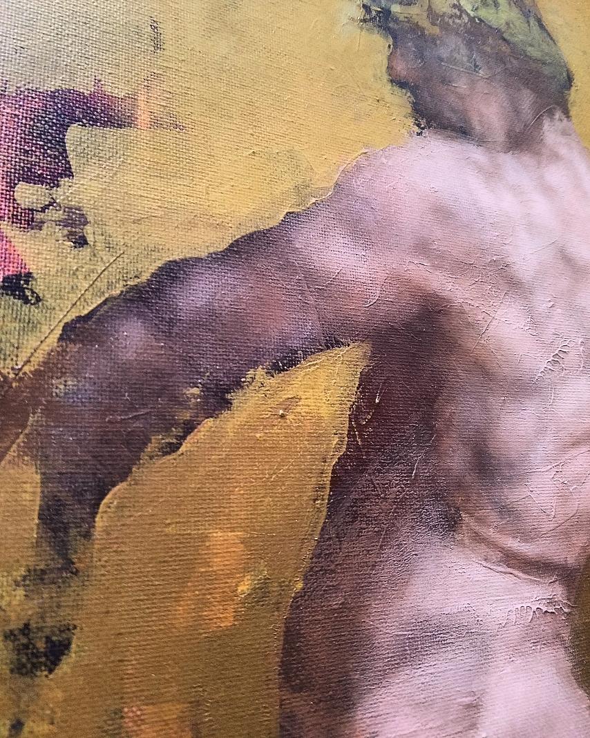 Actaeon I - Brown Nude Painting by Louis Braquet
