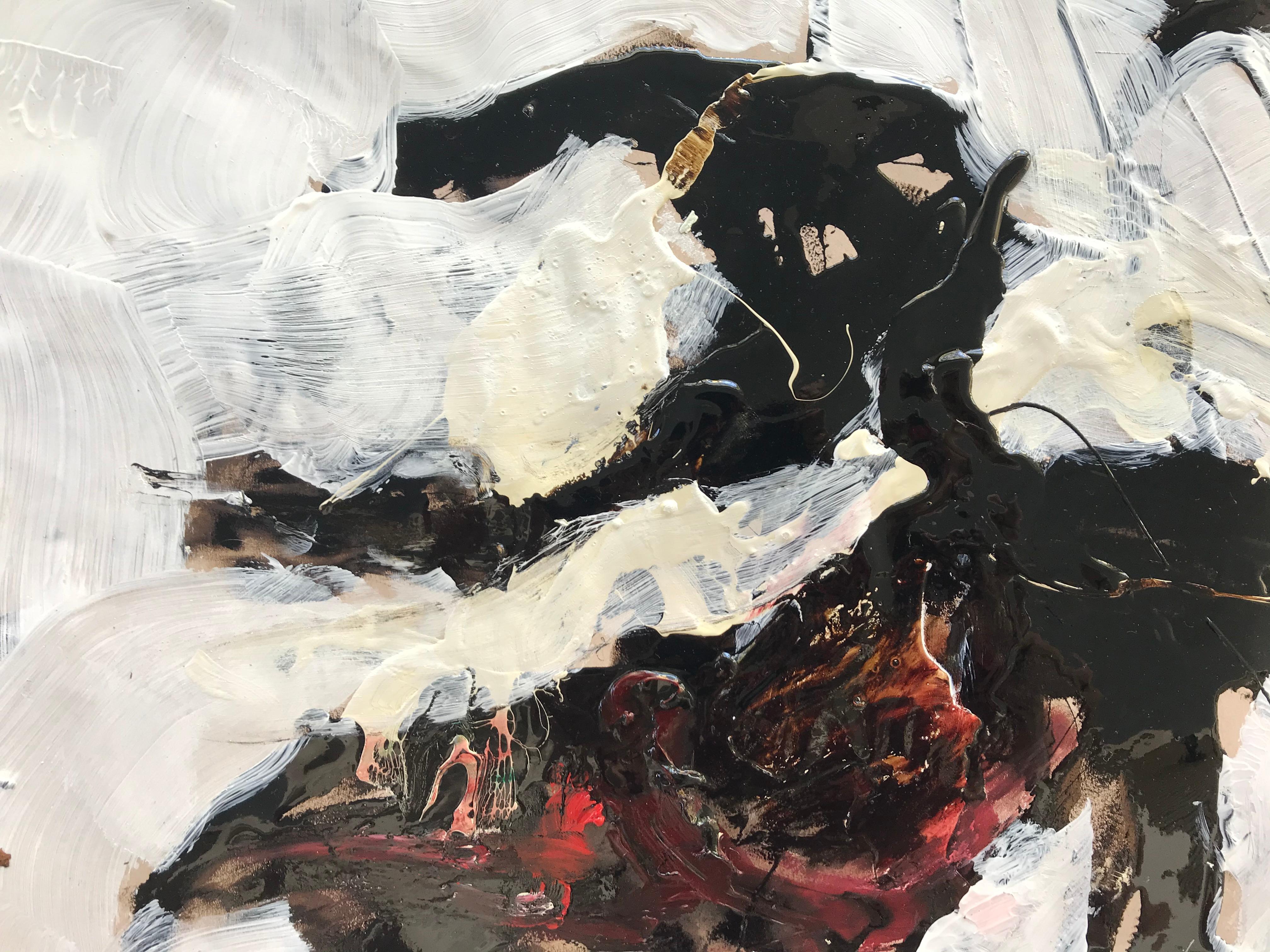 Part of the current series of paintings using tar and housepaint in addition to more conventional artists' media such as oil and acrylic. Free shipping on this piece:

Artist's Statement: 