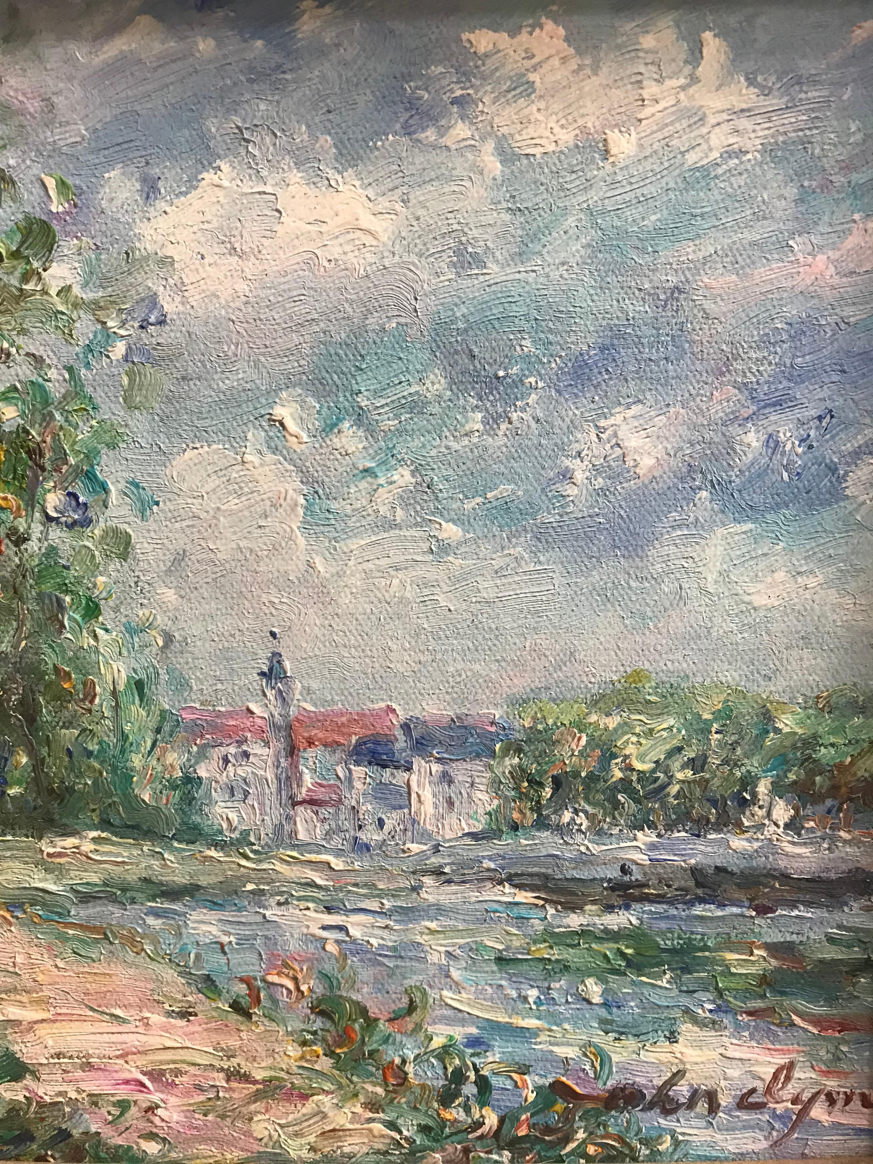 Impressionist Lake Scene - Painting by John Clymer