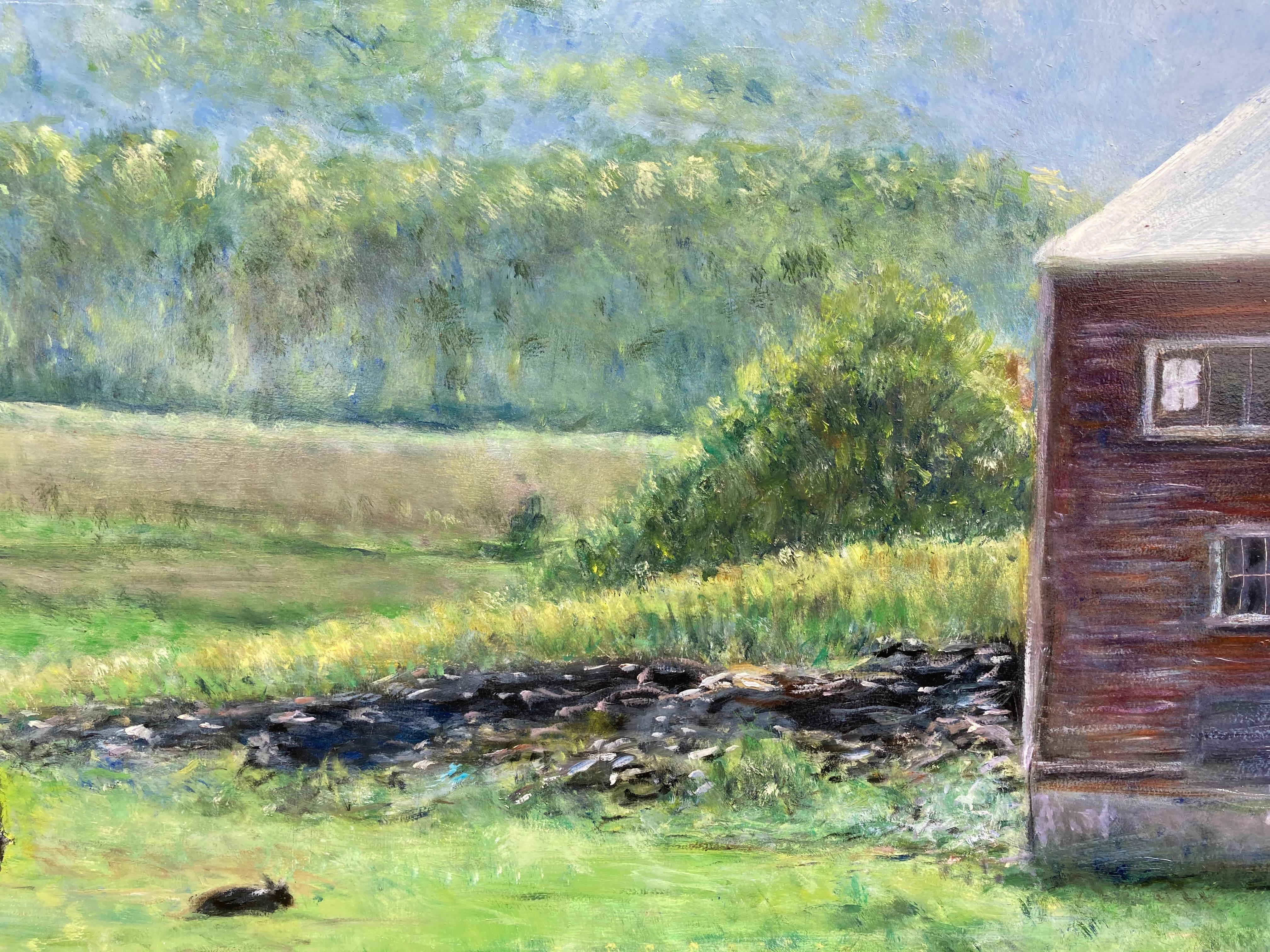 Farm on Route 5, Vermont - Impressionist Painting by Herbert Hertsen