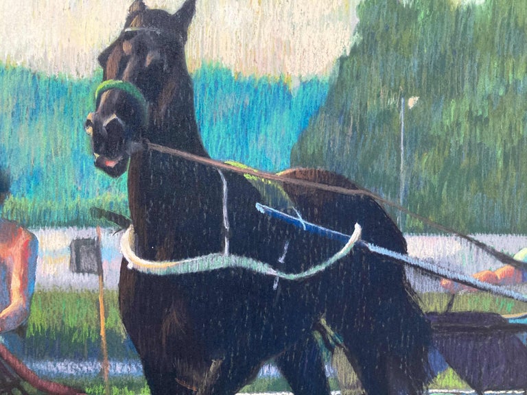 Glorious Morning (Horse Harness Racers) - Impressionist Painting by Barbara Geldermann Hails