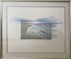 "Colorfield Beach - Sunrise" Framed Contemporary Pastel Seascape Painting