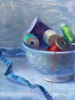 "Spooled Color" - Framed Contemporary Impressionist Still Life Painting