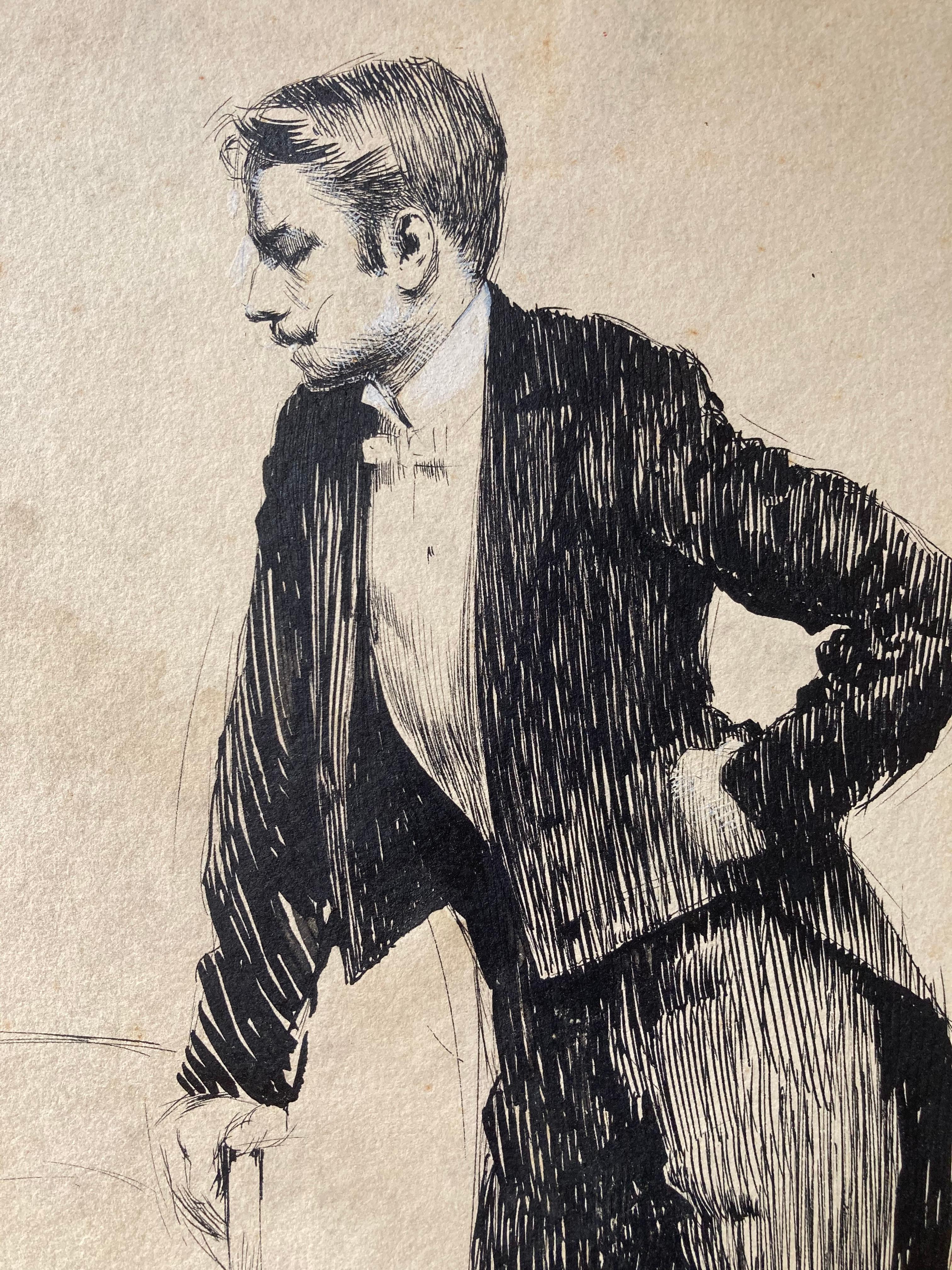 Many of you clicking on this pen-and-ink of a dapper gentleman are probably doing so because you know of Ellsworth Woodward, who with his brother William Woodward around the turn of the 20th century sparked an arts renaissance in the South, the arts