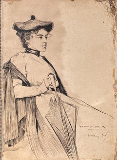 Lady with Umbrella (by leader of "Southern Art Renaissance")