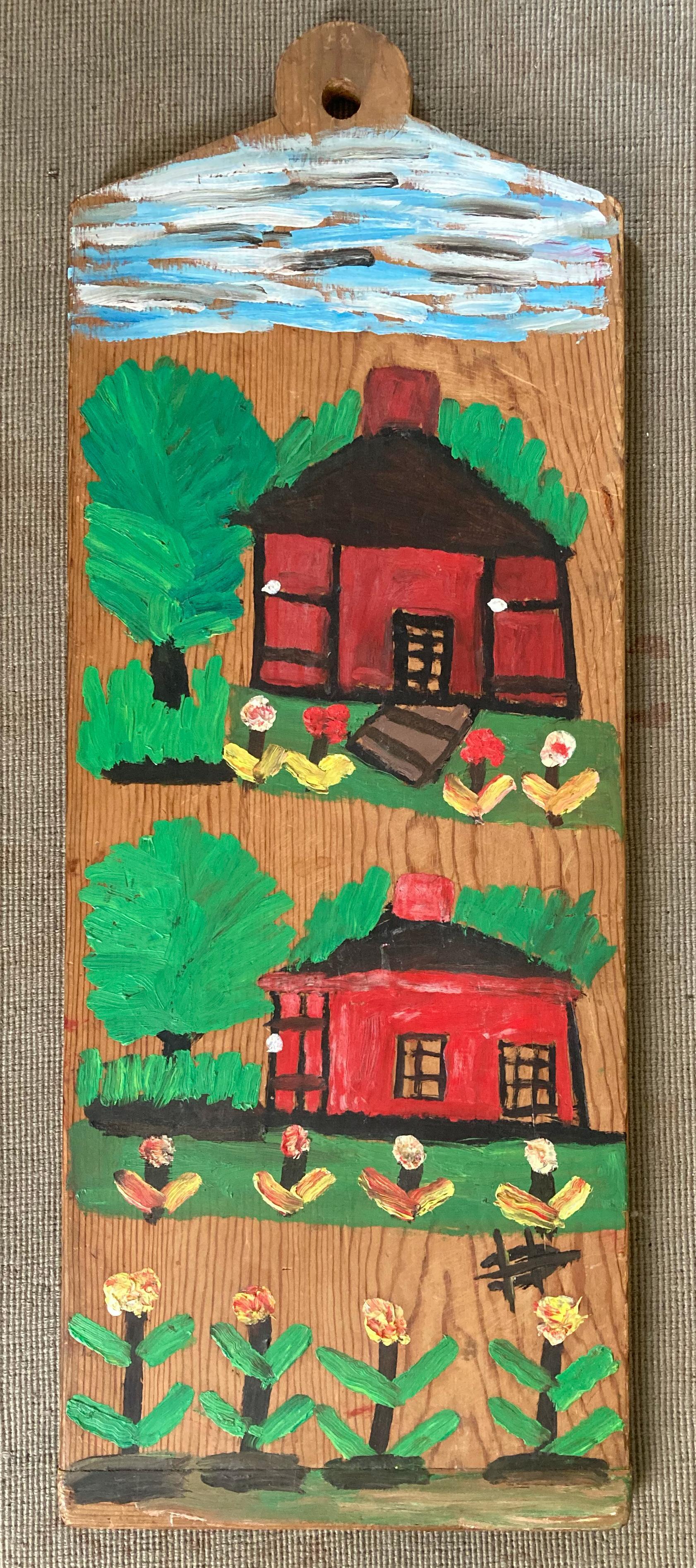 Farm Houses - Painting by Clementine Hunter