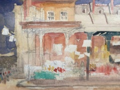 "The French Market" - 20th Century Framed New Orleans French Quarter Painting