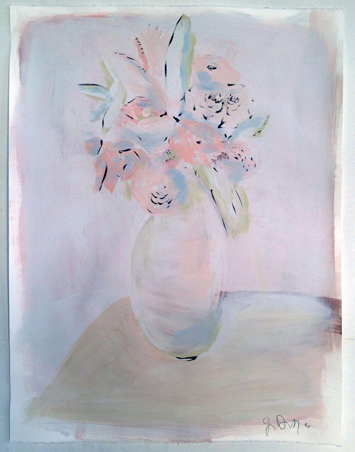 Jenn Dierdorf Still-Life Painting - Flowers on White 