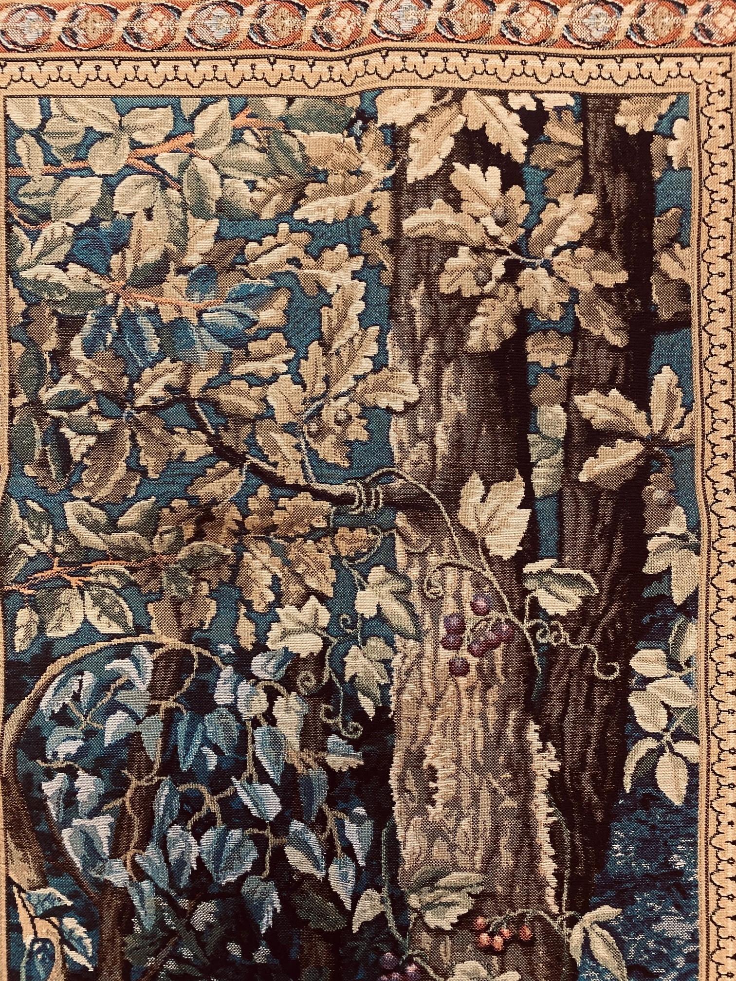 Inspired by Arcadian landscapes.  Belgian made,  jacquard woven with relief stitch. Fully lined with rod pocket for hanging.
Cotton and rayon.
Measurements are approximate.
