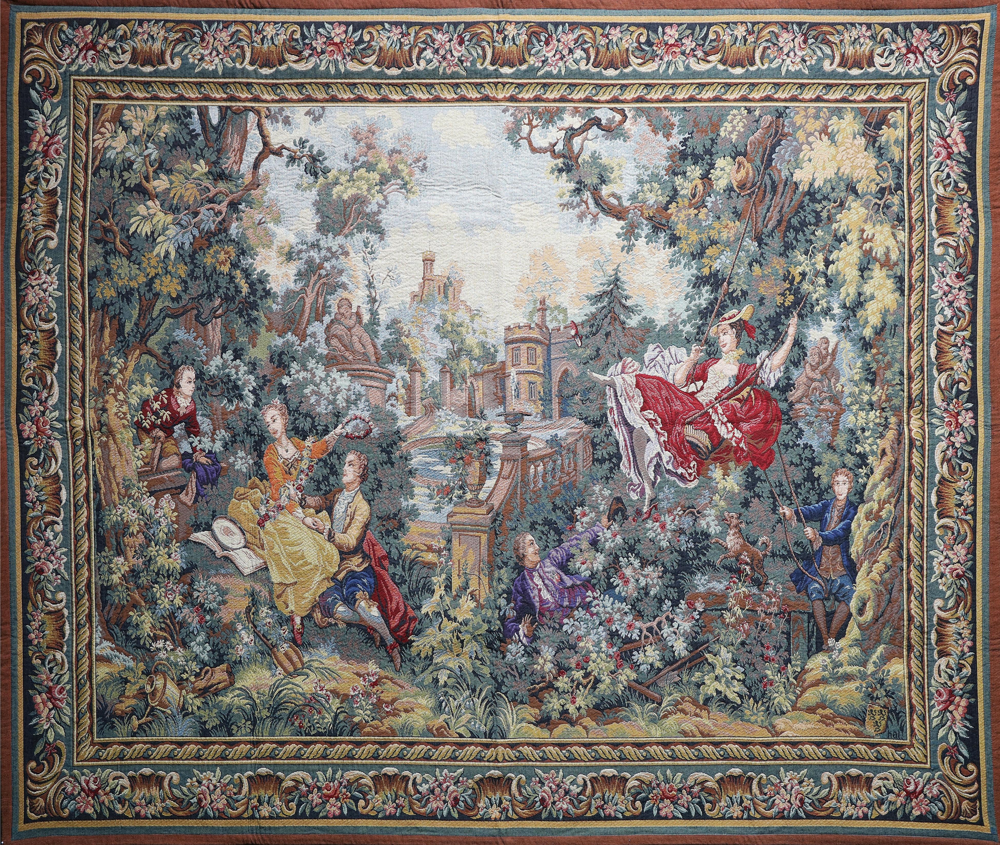 "Jeux Galants" (Gallant Players) Tapestry - Art by Jean-Honoré Fragonard
