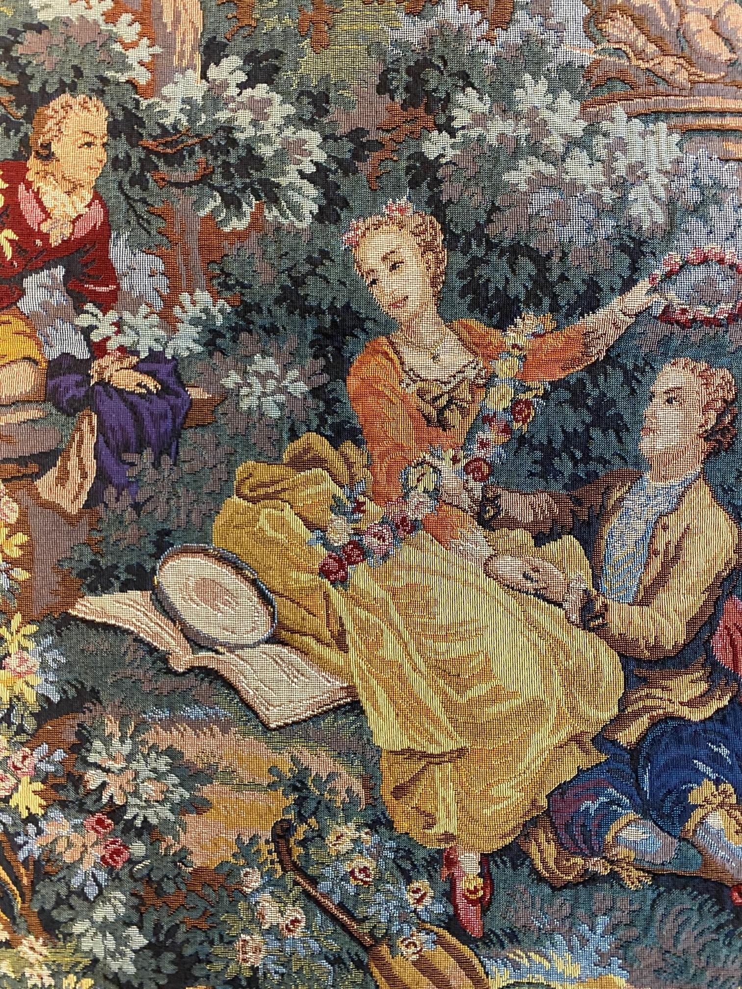 Wandteppich „Jeux Galants“ (Gallant Players) (Rokoko), Art, von Jean-Honoré Fragonard