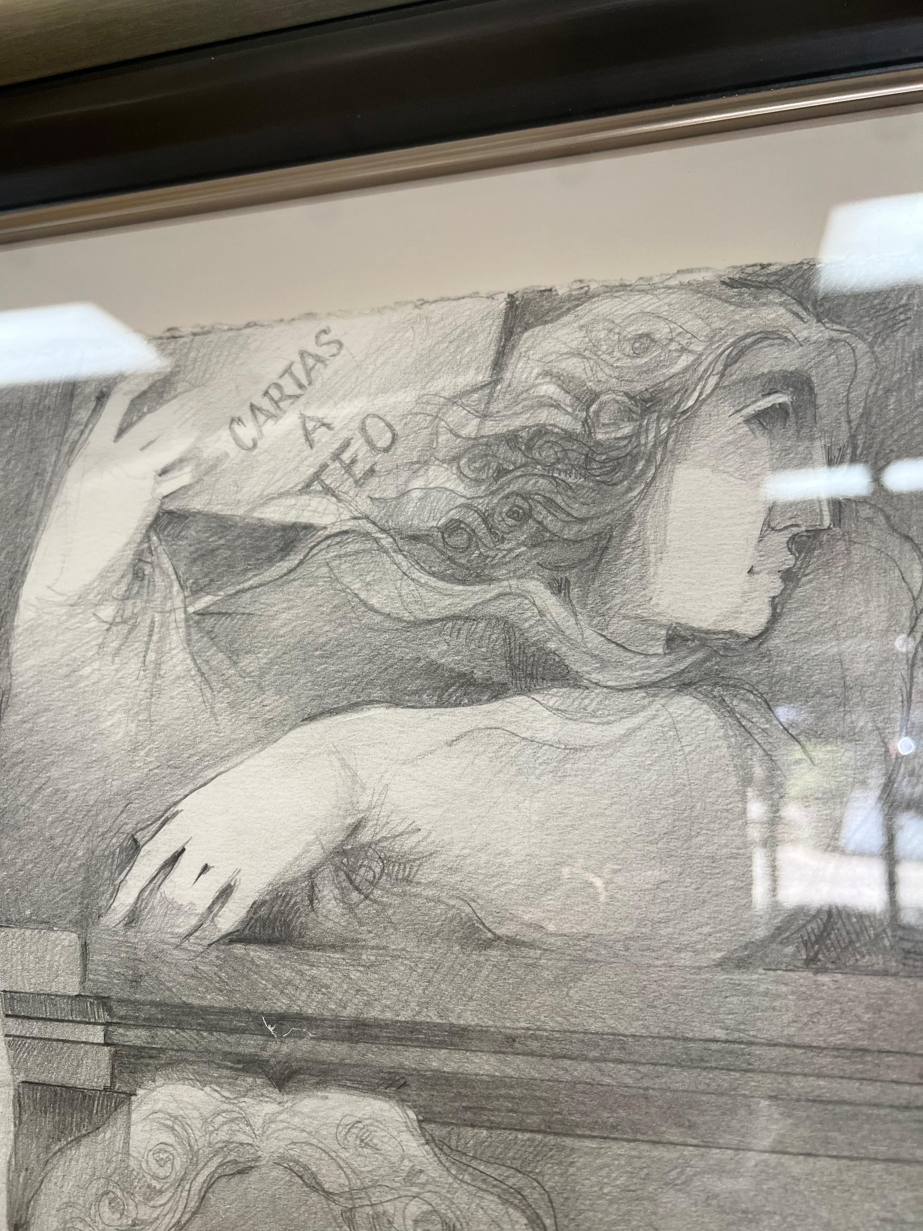 This graphite drawing on paper is in excellent condition and and has only been shown in a gallery setting. The size dimensions do not include the frame.  

Alvar pays homage to one of his favorite artists- the iconic Post-Impressionist painter