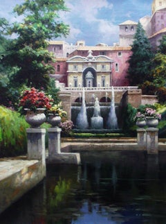 "Villa D'este Italy" by David Kim 40 x 30 inches Oil on Canvas