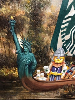 "Invasion Force" by Pat Hobaugh 12" x 16" Oil & Latex on Canvas