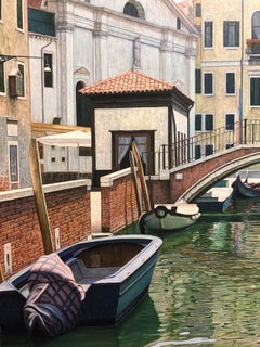 Licio Passon "Venice Canal" 47" x 63" Oil on Canvas