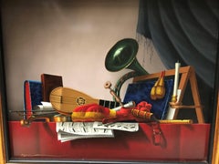 "Musikalischer Pfad" von Casas 22::9 x 27::9 cm:: Öl auf Karton