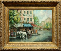 "Carriage Ride" par Americo Makk, huile sur toile 24 x 18 pouces