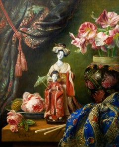 "Still Life" by Cornelis Le Mair 31 x 24 inch Oil on Board