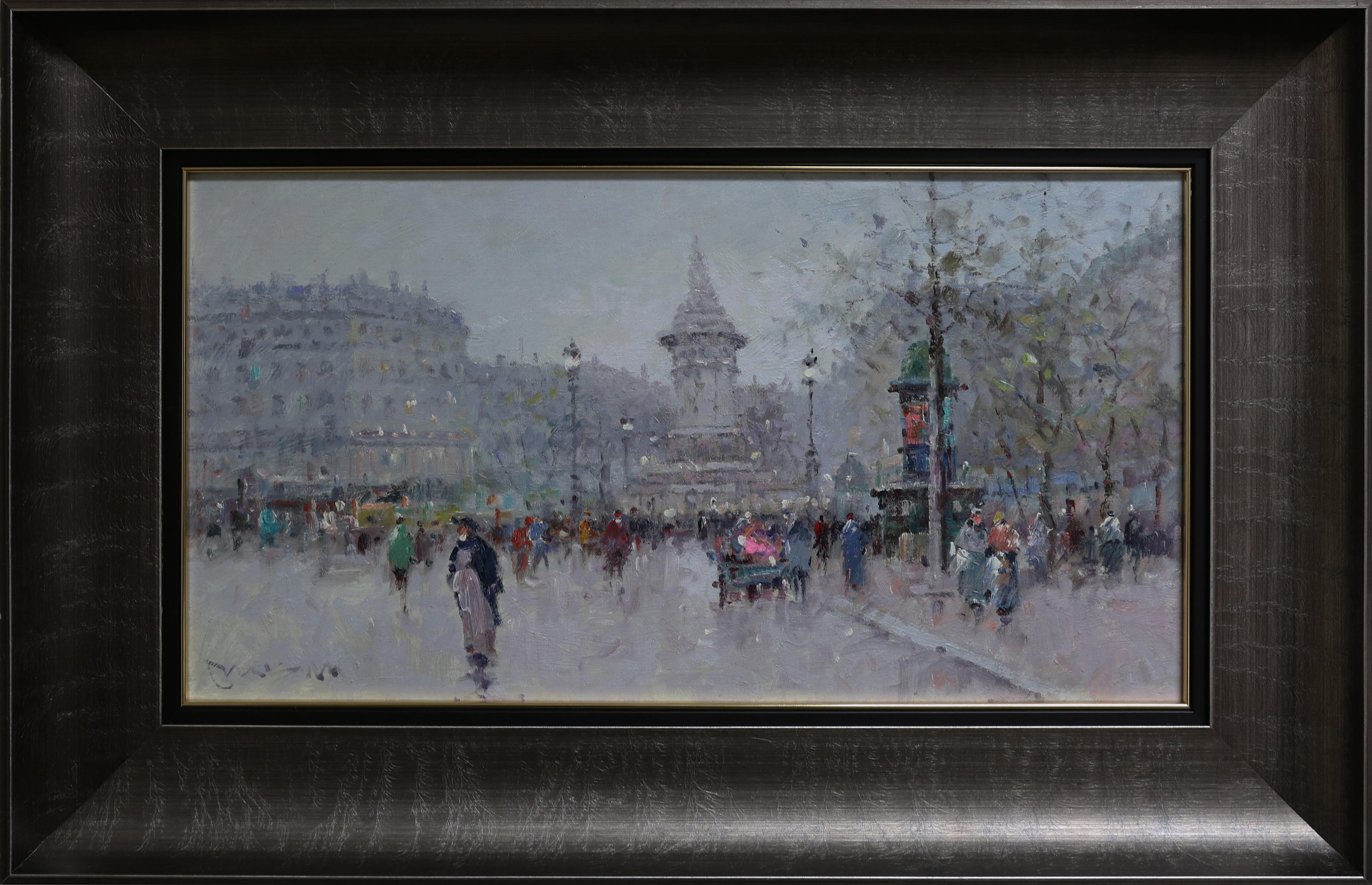 Unknown Landscape Painting - "Lest We Forget" by Morgan 13x24 inches Oil on Canvas
