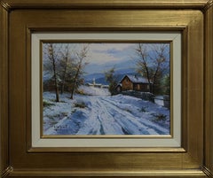 "Snowy Wonders" by Jorge Carbonell 9 x 13 inch Oil on Board 