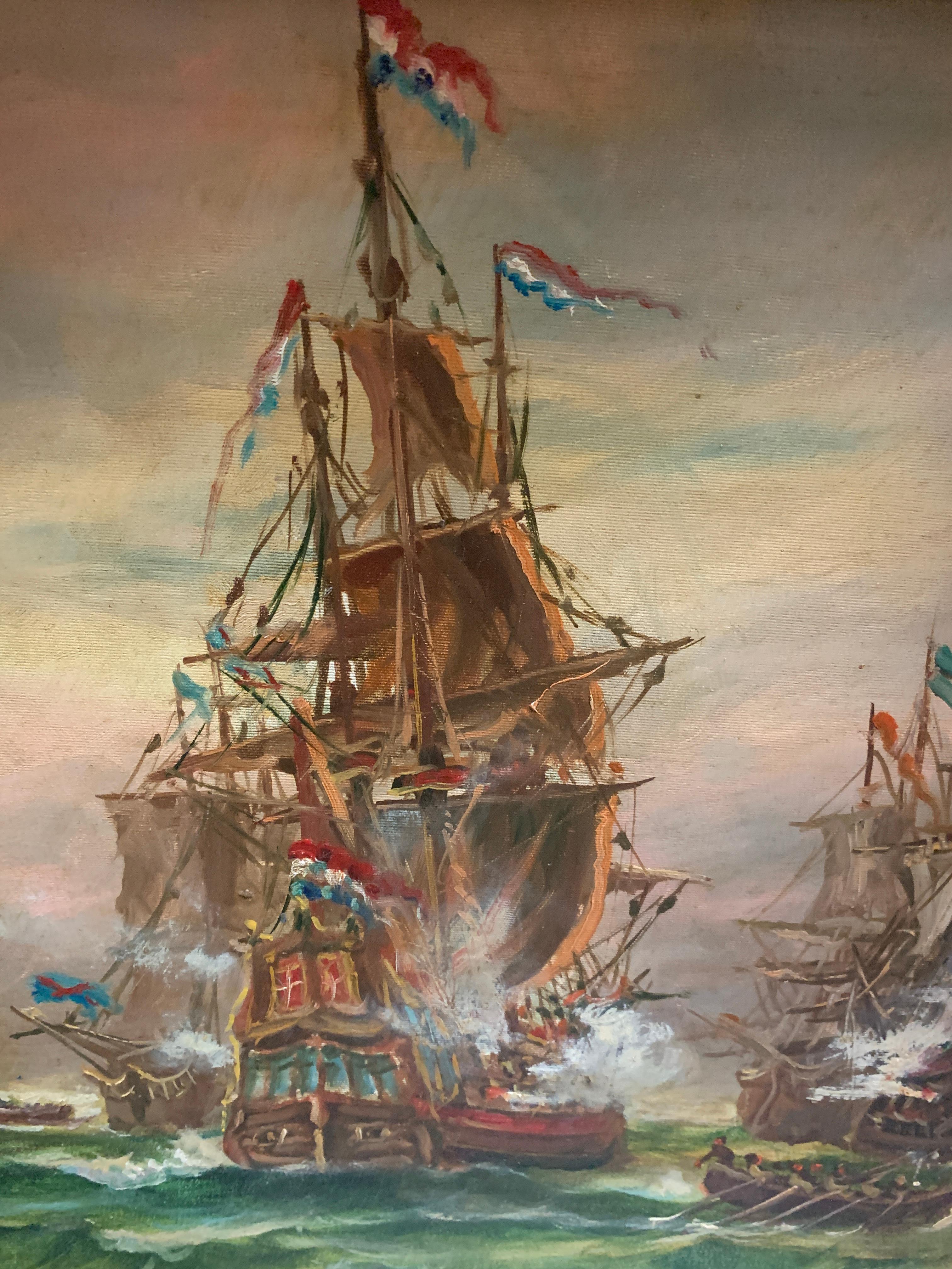 Ships At Sea - Painting by Emilio Payes