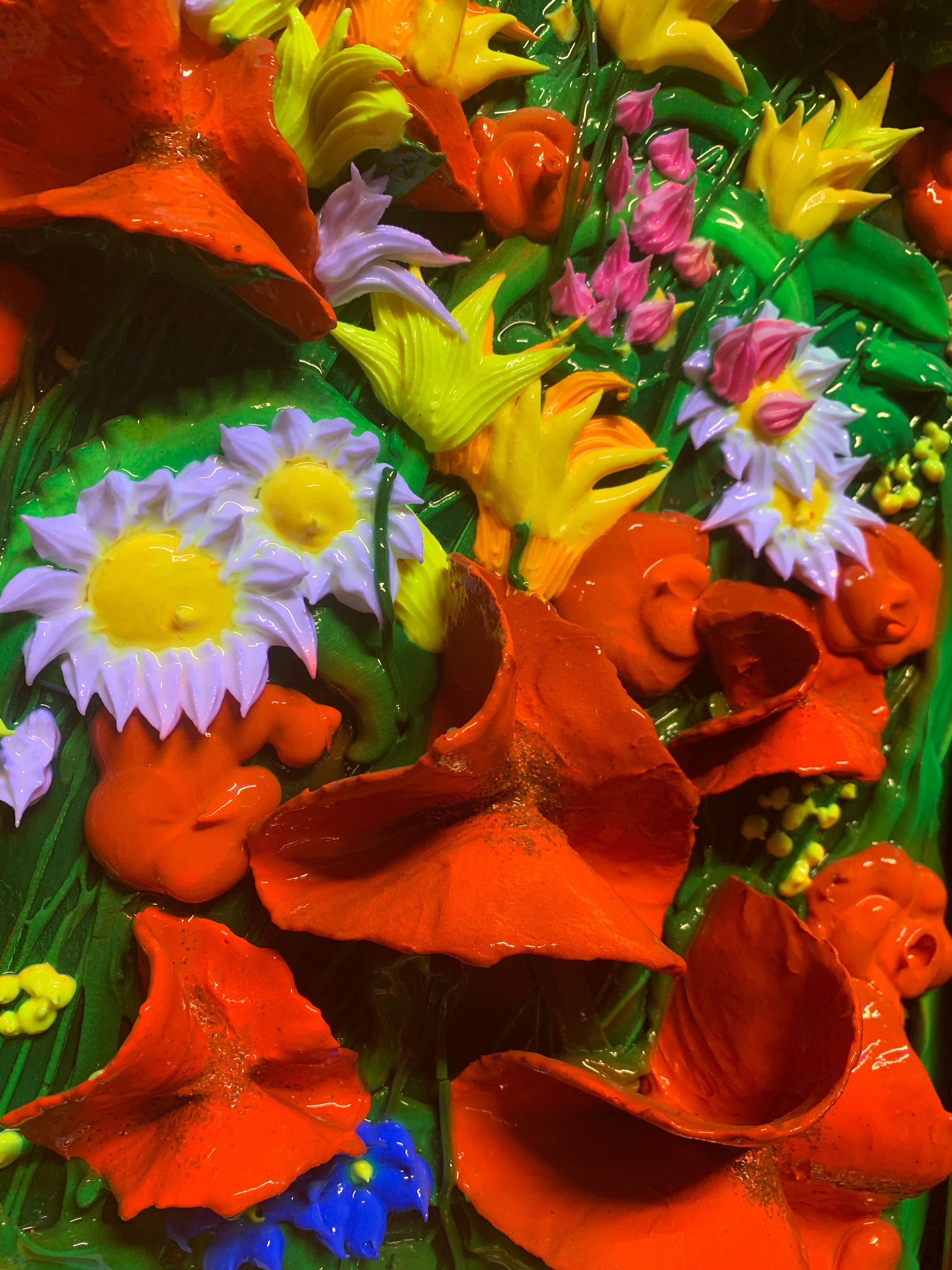 fleurs de l'abondance - Expressionniste Painting par Massimo Meda