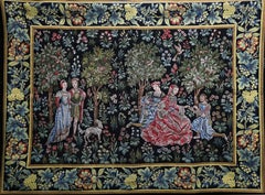 Retro "Scenes Galantes" Gallant Scenes Tapestry