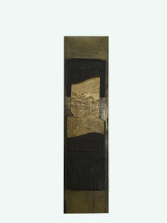 Architectures Composition By Italian G.Carlesso Cast Patinated Bronze Panel 1980