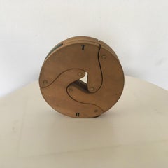 1980 Italia Wood Scultura Cinetica Astratta