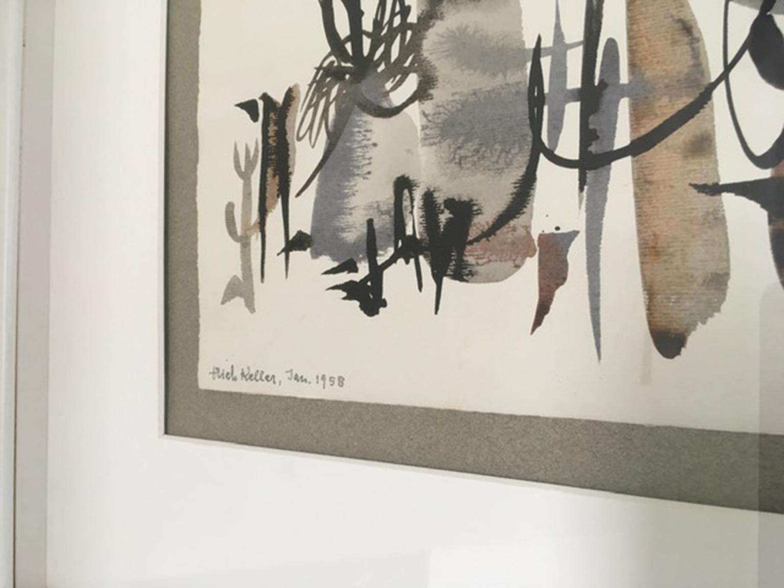 This intense abstract watercolor has drawed on sheet of  Fabriano paper, an Italian high quality paper specially made for artists and its artworks.
About Keller arworks was told many words but we want to add that every time we look at his creations