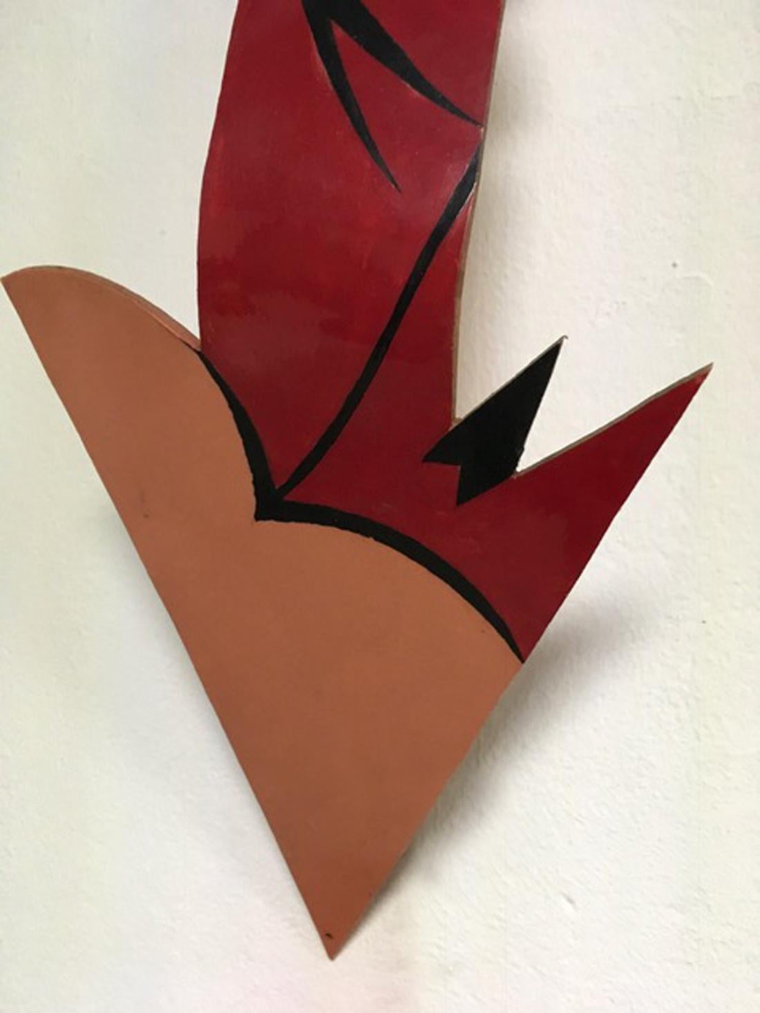 Escultura mural abstracta de PVC lacado en naranja Trademark Mix Media Pop Art en venta 8