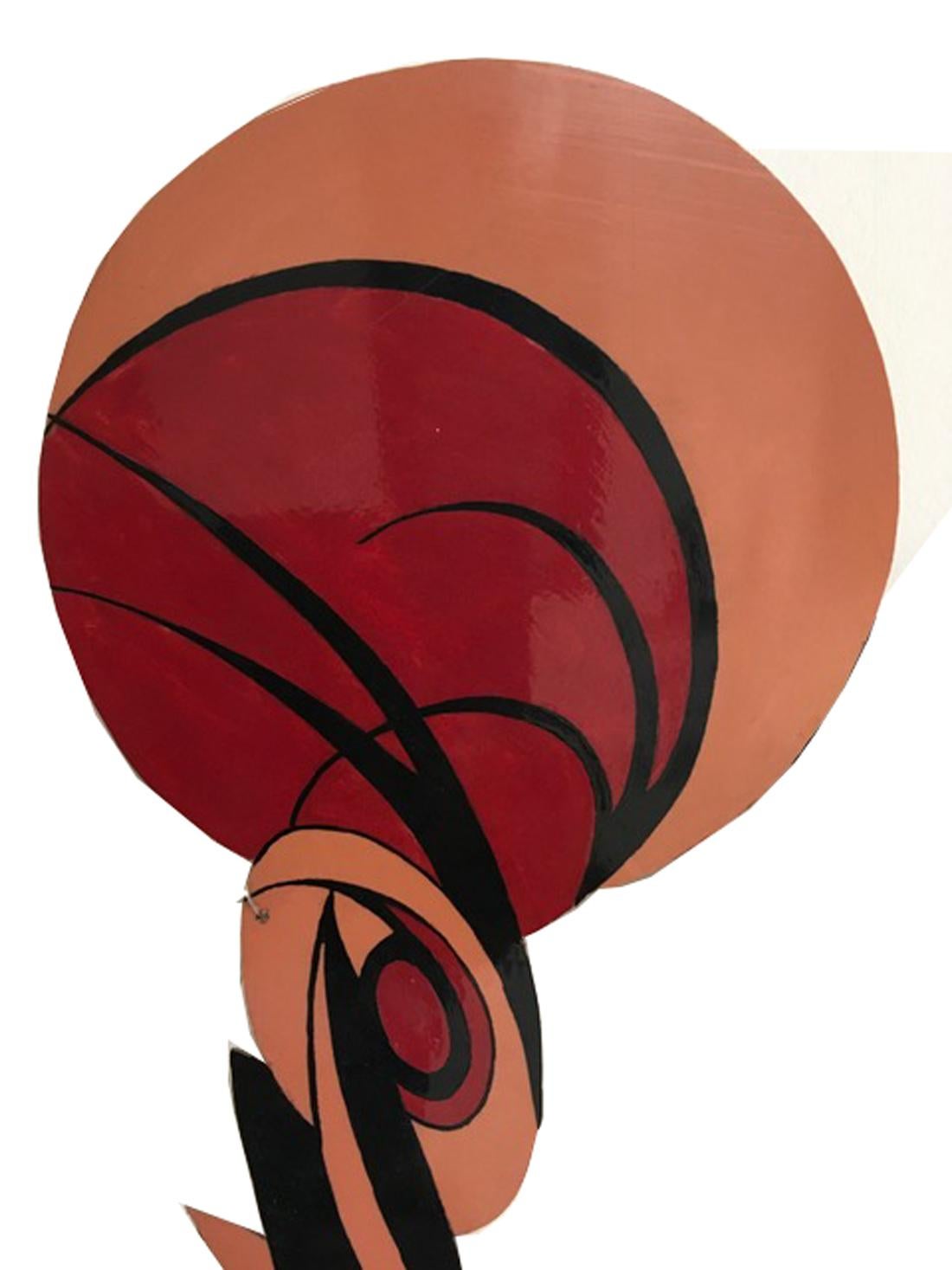 Trademark, Pop Art Pop Art - Sculpture murale abstraite en PVC laqué noir et orange en vente 4