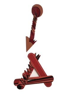 Trademark Mix Media Pop Art Orange Lacquered PVC Abstract Wall Sculpture