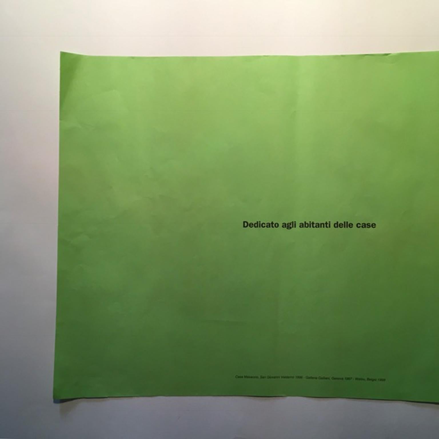 Post it Green, Multiple Black Print on Green Paper 2013 Triennale Milano Italy - Gray Abstract Print by Ettore Spalletti