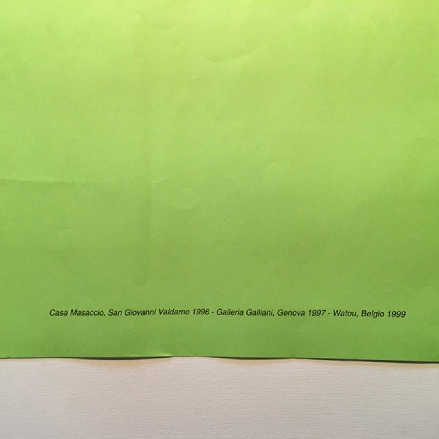 Post it Green, Multiple Black Print on Green Paper 2013 Triennale Milano Italy For Sale 1